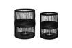 Miniature Set of 2 Hexa black bamboo lanterns 1