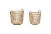 Miniature Set of 2 Hickory light bamboo baskets 1