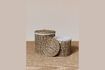 Miniature Set of 2 large grey rattan baskets Linen 1