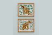 Miniature Set of 2 Leopards light wood frames 2