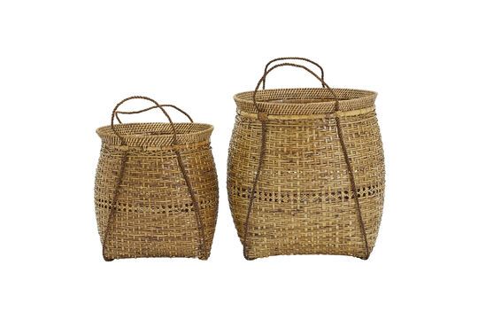 Set of 2 light bamboo baskets Kuta Clipped