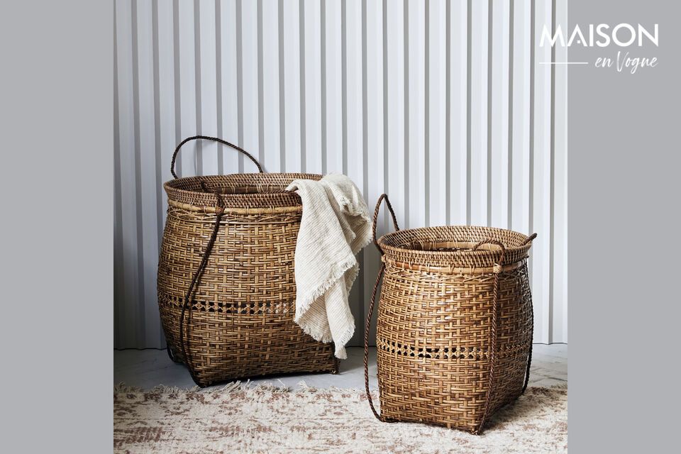 Elegant, handcrafted storage in bamboo and rattan.