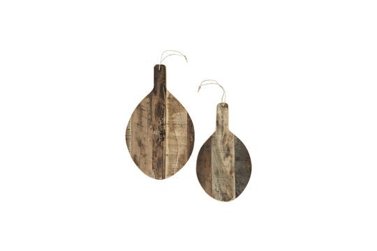 Set of 2 light wood cutting boards Sausage Clipped