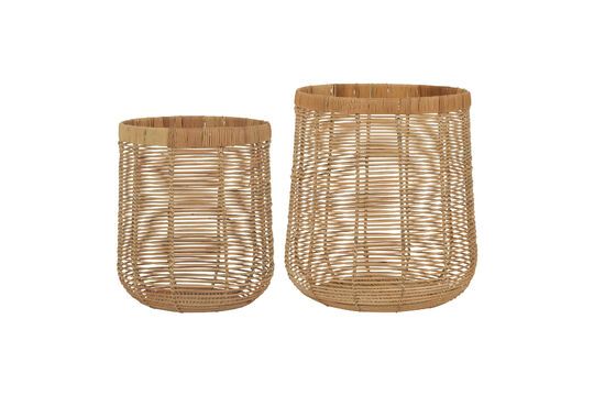 Set of 2 Live light rattan baskets Clipped