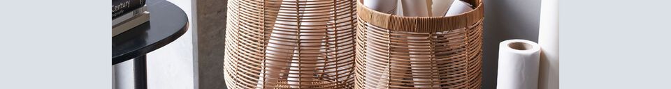 Material Details Set of 2 Live light rattan baskets