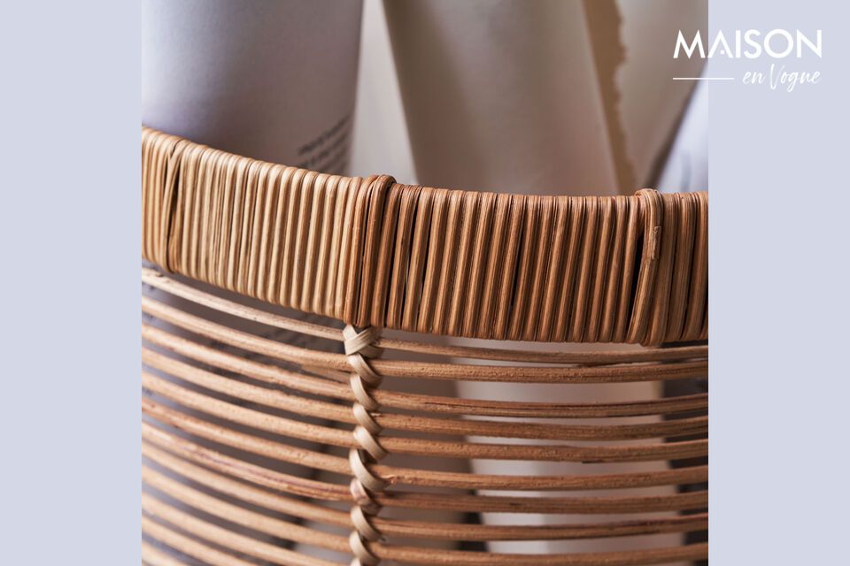 Discover functional elegance with our set of two rattan and iron baskets