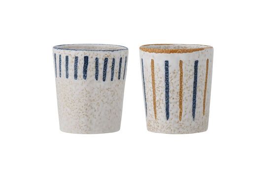 Set of 2 Lobelia blue stoneware cups Clipped