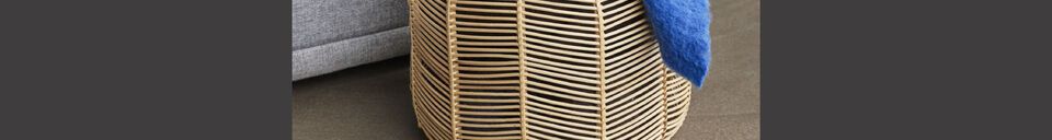 Material Details Set of 2 Luna light rattan baskets