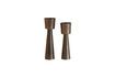 Miniature Set of 2 Makkah taupe metal planter covers 1