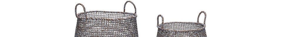 Material Details Set of 2 Mist blue rope baskets