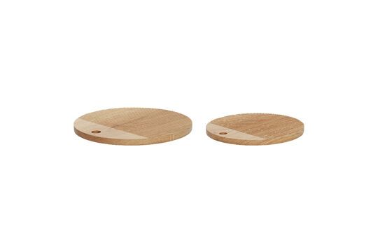 Set of 2 Monarch light oak round cutting boards Clipped