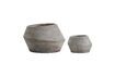 Miniature Set of 2 Mysa grey cement planters 1