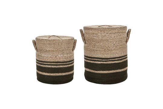 Set of 2 natural-fiber baskets, clear Laundry Clipped