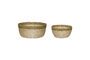 Miniature Set of 2 natural fiber baskets khaki Palm Clipped