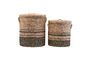 Miniature Set of 2 natural-fiber baskets, light and gray Laundry Clipped