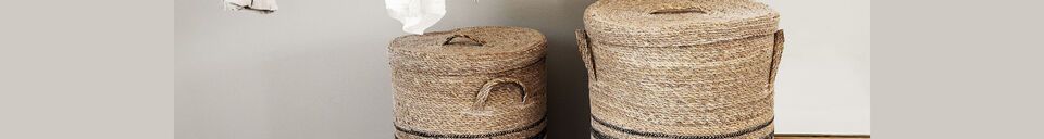 Material Details Set of 2 natural-fiber baskets, light and gray Laundry