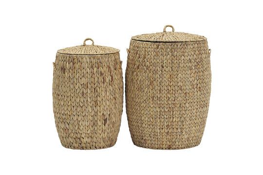 Set of 2 Nature clear natural fiber baskets Clipped