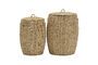 Miniature Set of 2 Nature clear natural fiber baskets Clipped