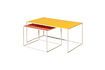 Miniature Set of 2 orange and yellow Spring metal coffee tables 6