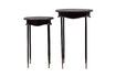 Miniature Set of 2 Orleans black metal side tables 2