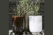 Miniature Set of 2 Pho dark brown ceramic planters 3