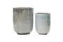 Miniature Set of 2 Pho grey ceramic planters Clipped