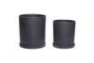 Miniature Set of 2 Podium black polyresin pot covers 1