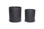 Miniature Set of 2 Podium black polyresin pot covers Clipped