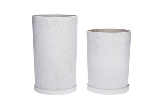 Set of 2 Podium grey polyresin pot covers Clipped