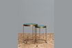 Miniature Set of 2 Praia blue and gold ceramic side tables 1