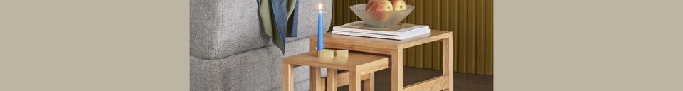 Material Details Set of 2 Puzzle light oak veneer side tables