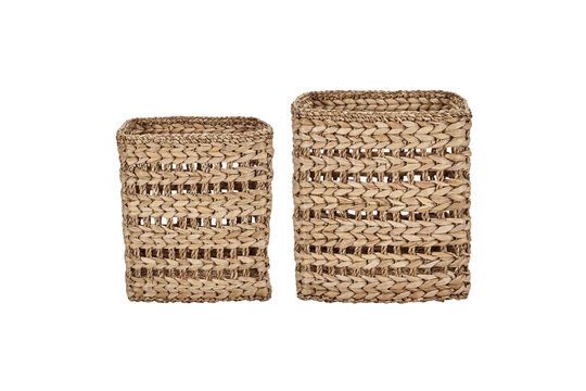 Set of 2 Ramla beige natural fiber baskets Clipped