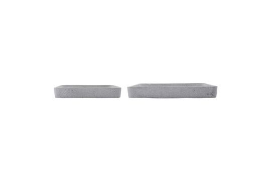 Set of 2 Retra gray stone trays