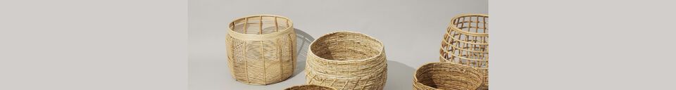 Material Details Set of 2 Reveal mint rattan baskets