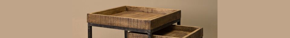 Material Details Set of 2 Revol dark wood side tables