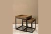 Miniature Set of 2 Revol dark wood side tables 1