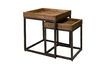 Miniature Set of 2 Revol dark wood side tables 2