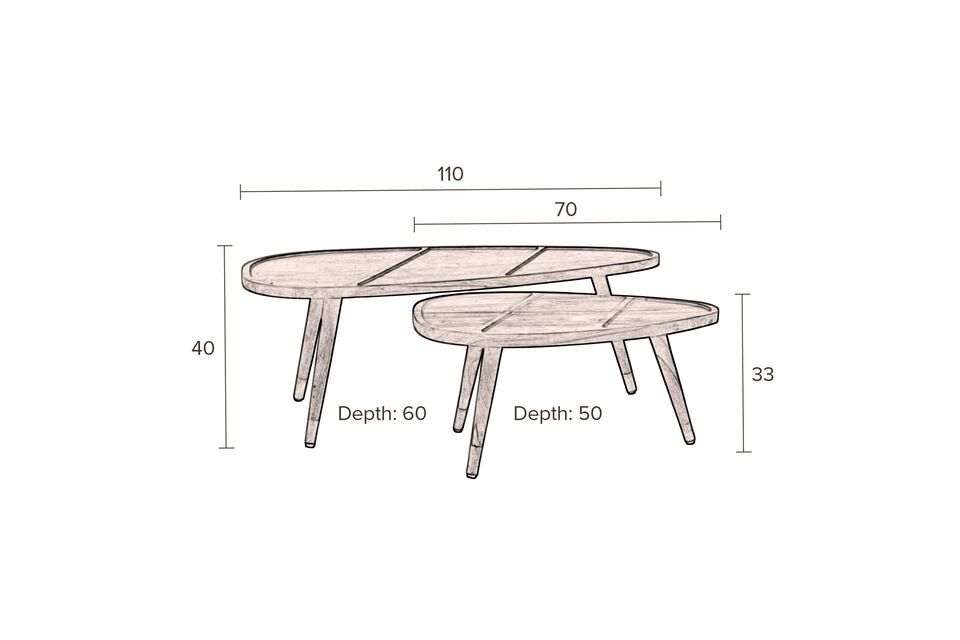 Set of 2 Sham coffee tables - 22