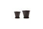 Miniature Set of 2 small Flower planters in brown stoneware Clipped