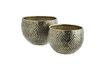 Miniature Set of 2 Tog copper-hammered aluminum planters 1