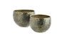 Miniature Set of 2 Tog copper-hammered aluminum planters Clipped