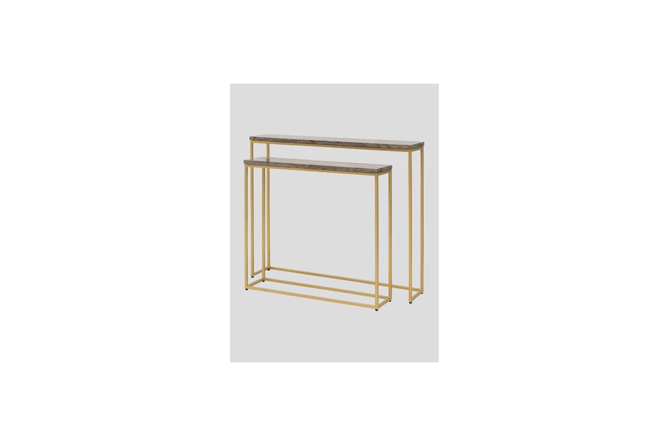 Set of 2 Trani gold marble consoles Chehoma