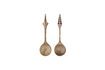 Miniature Set of 2 Tribo carved light wood salad spoons 1