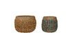 Miniature Set of 2 Twist multicolor natural fiber baskets 1