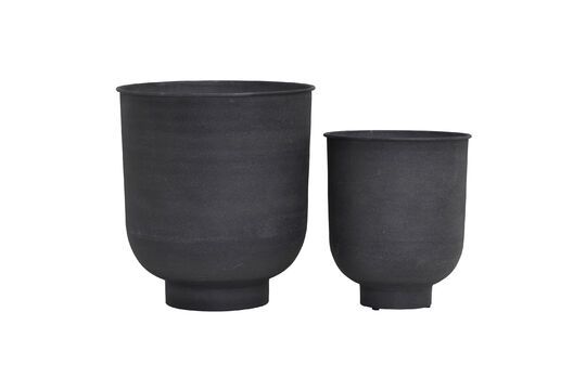 Set of 2 Vig grey metal planters Clipped