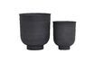 Miniature Set of 2 Vig grey metal planters 1