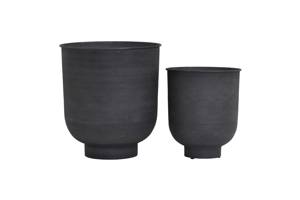 Set of 2 Vig grey metal planters House Doctor