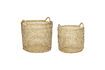 Miniature Set of 2 Weave light rattan baskets 1