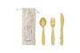 Miniature Set of 3 Ally gold stainless steel flatware sets Clipped