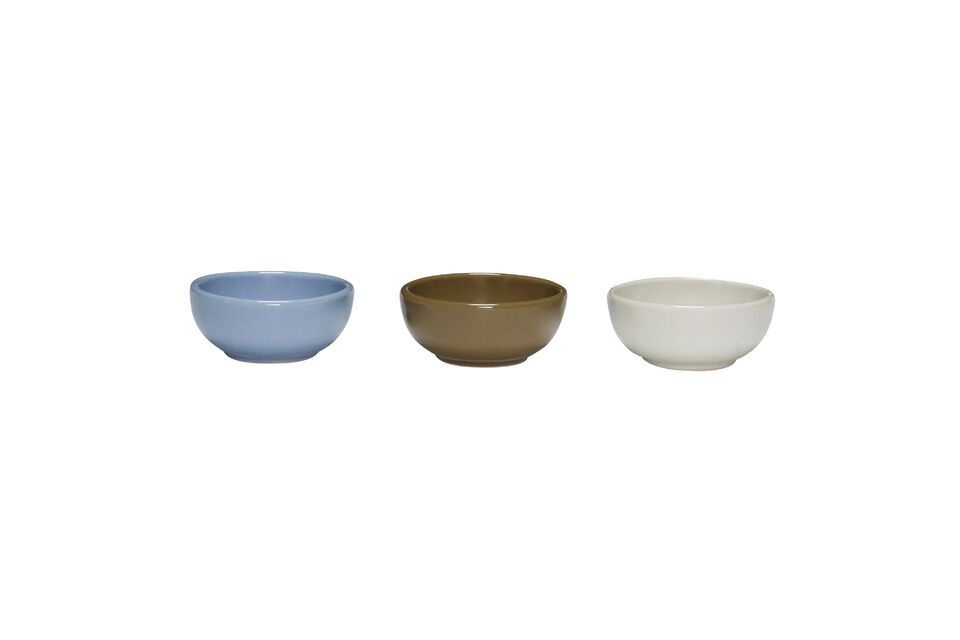 Set of 3 Amare multicolor ceramic bowls Hübsch